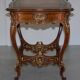 Pine desk with leather and gilding, late Victorian period around 1900.