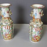 Pair of Canton Porcelain Vases, China circa 1900