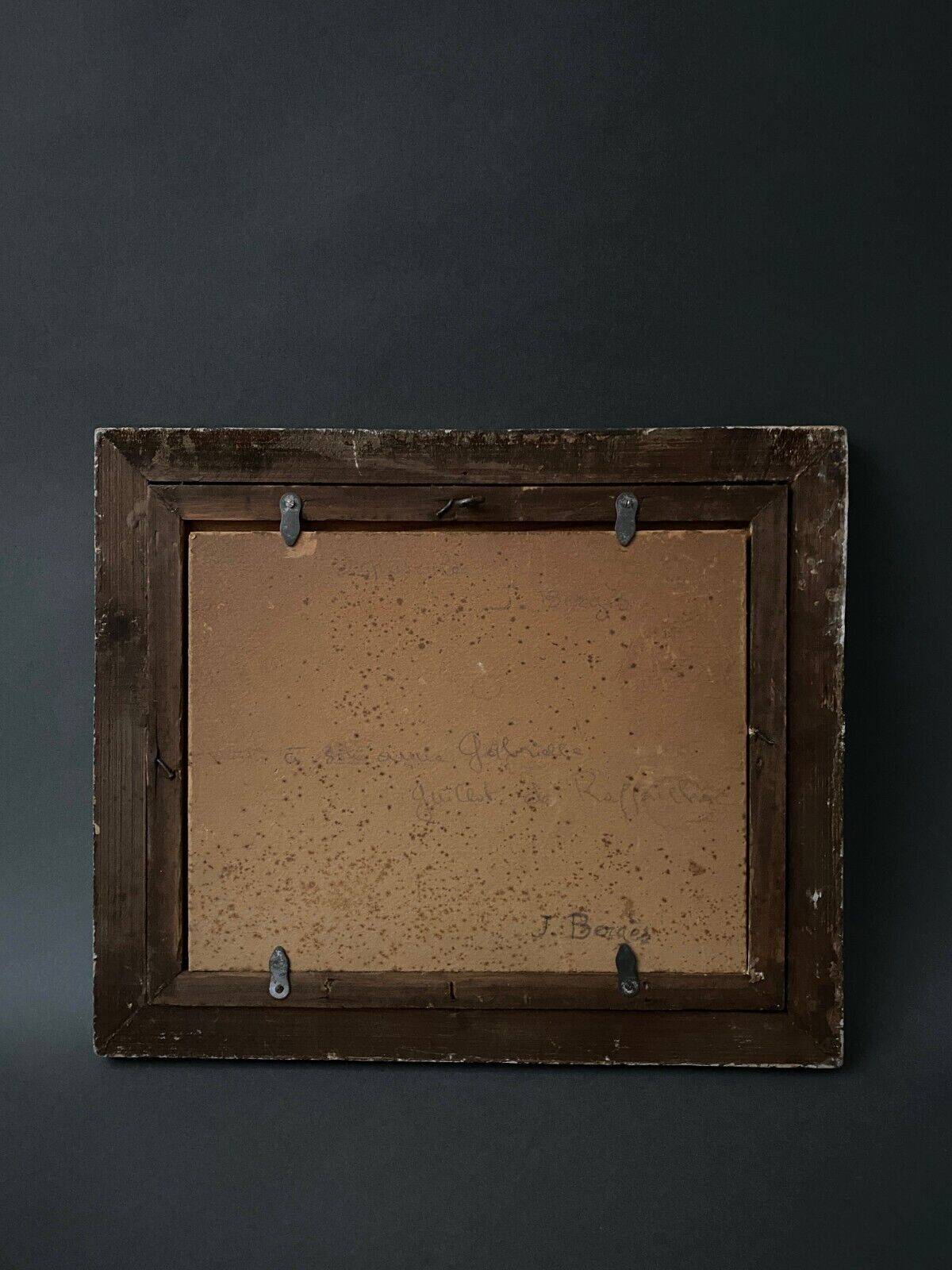 Oil on cardboard by J. Berges undergrowth offered to Guillot de Raffaillac