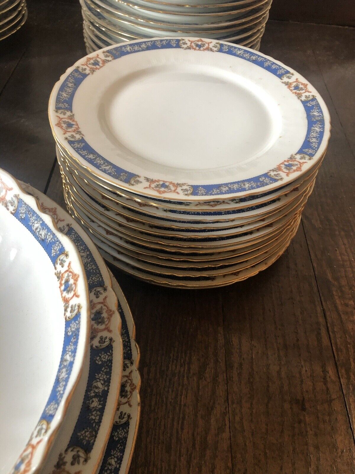 Full service 74 pieces Limoges porcelain vintage art deco
