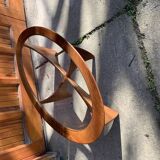Astro oval coffee table in brown teak with glass top — Victor Wilkins, G-Plan (1960s)