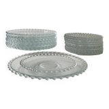 19-piece set of plates and dessert plates in bubbled glass
