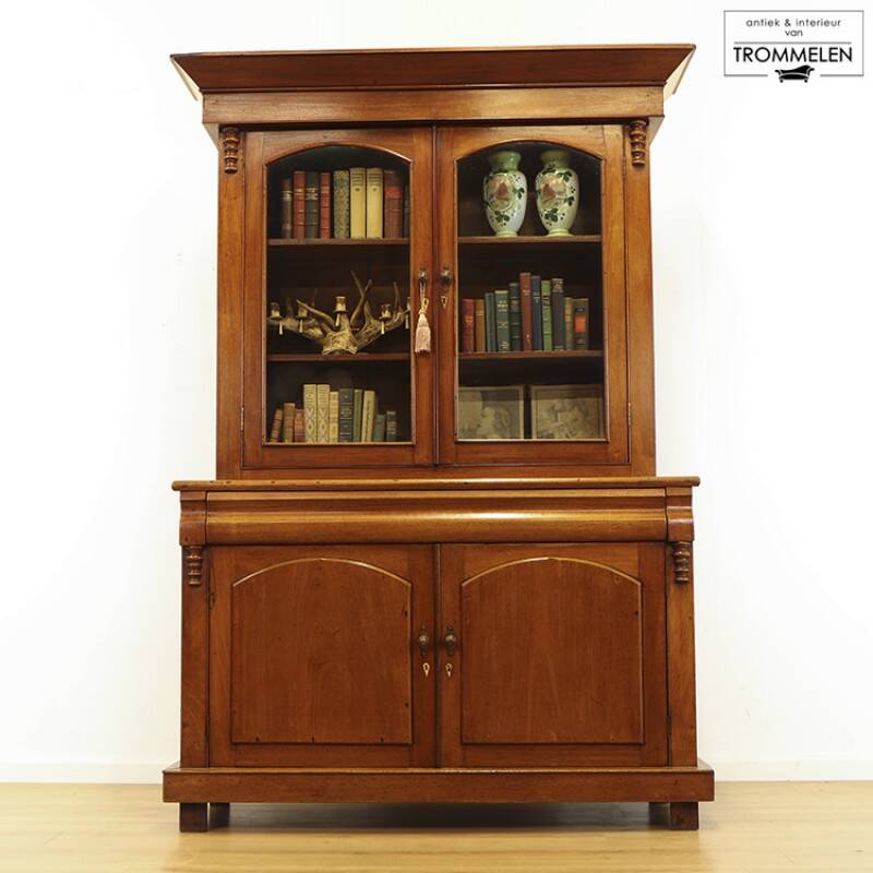 Bibliothèque ancienne anglaise en acajou