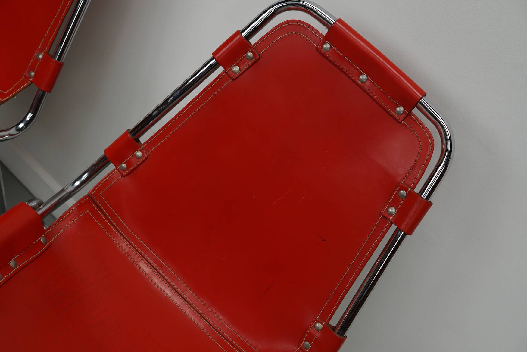 Set of Two Red Chairs by Dalvera for Les Arcs, 1960s