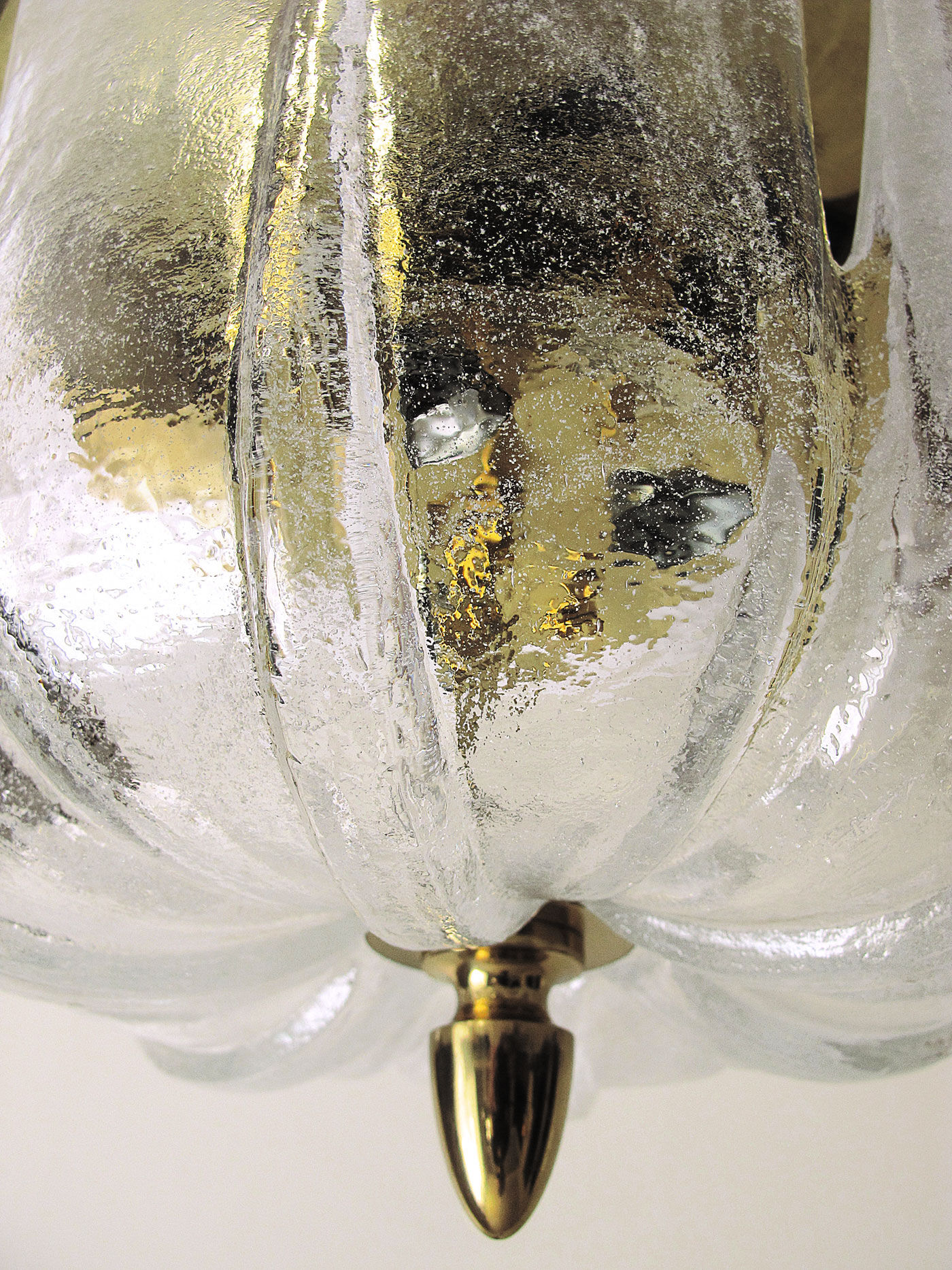 Brass ceiling light and Murano glass. GLASH-TTE LIMBURG. 1970