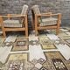 Pair of vintage scandinavian armchairs 1970 scottish fabric