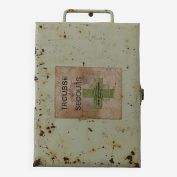 Vintage sheet metal first aid kit