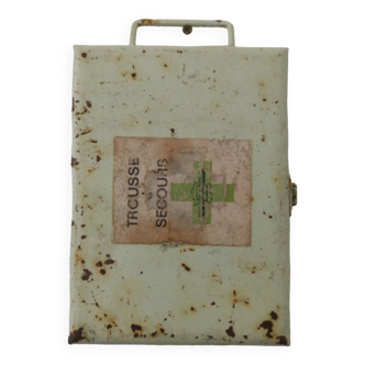 Vintage sheet metal first aid kit