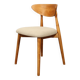 Modern chair Scandinavian design light wood natural Lin fabric mid century modern design