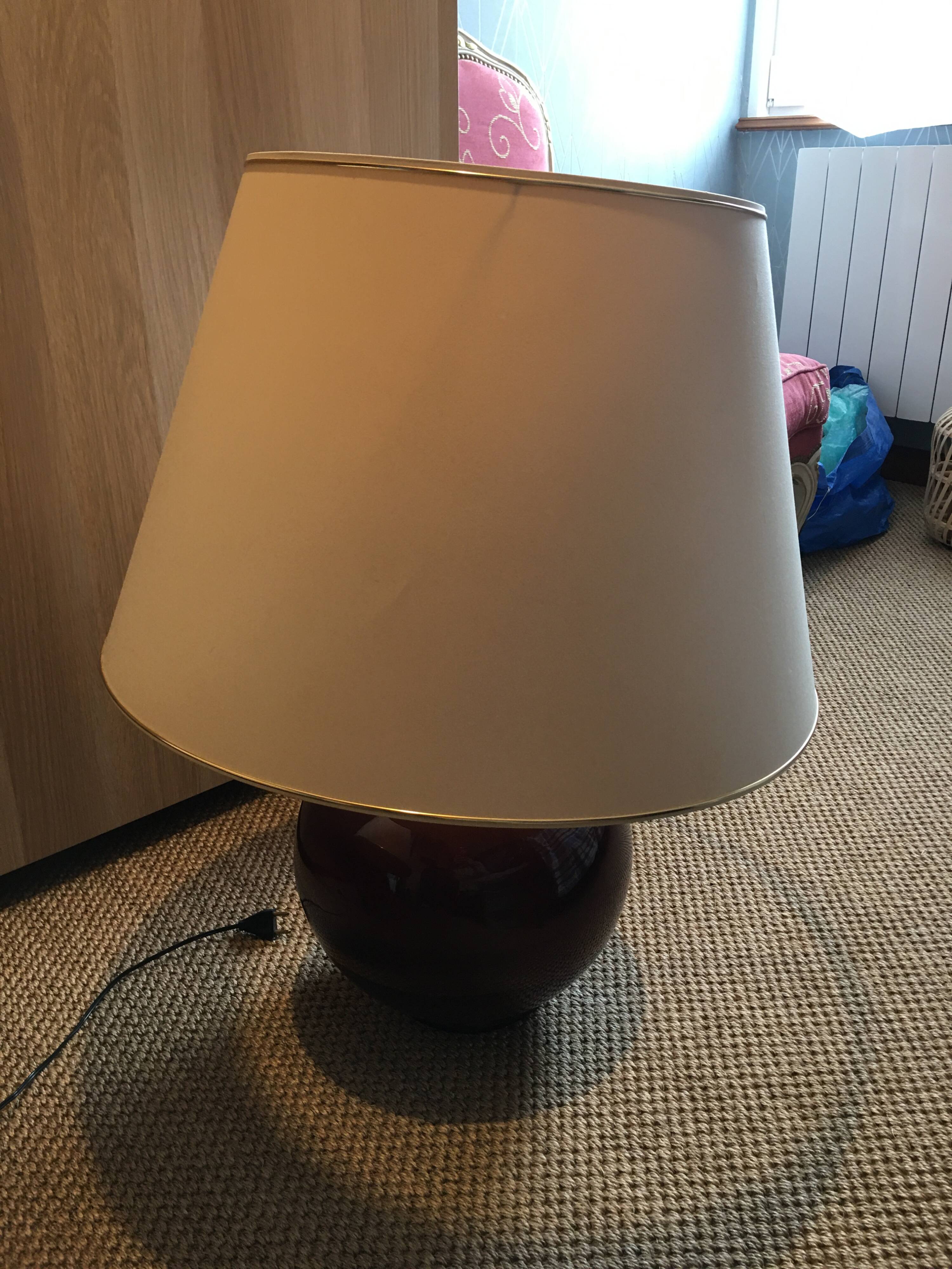 Pair of very large glazed ceramic ball lamps €80
