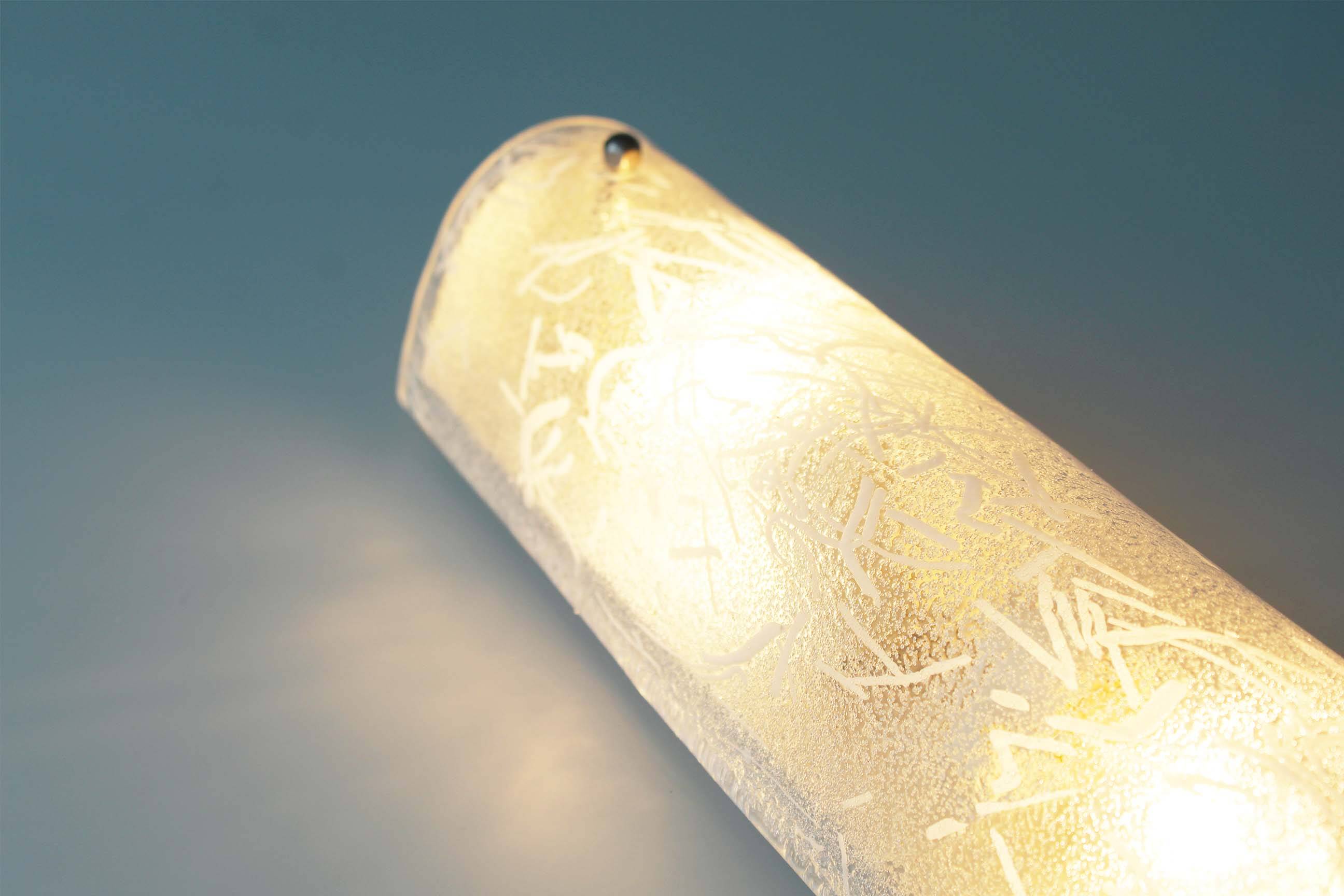 Vintage signed muranoglass tubular sconces by Hillebrand