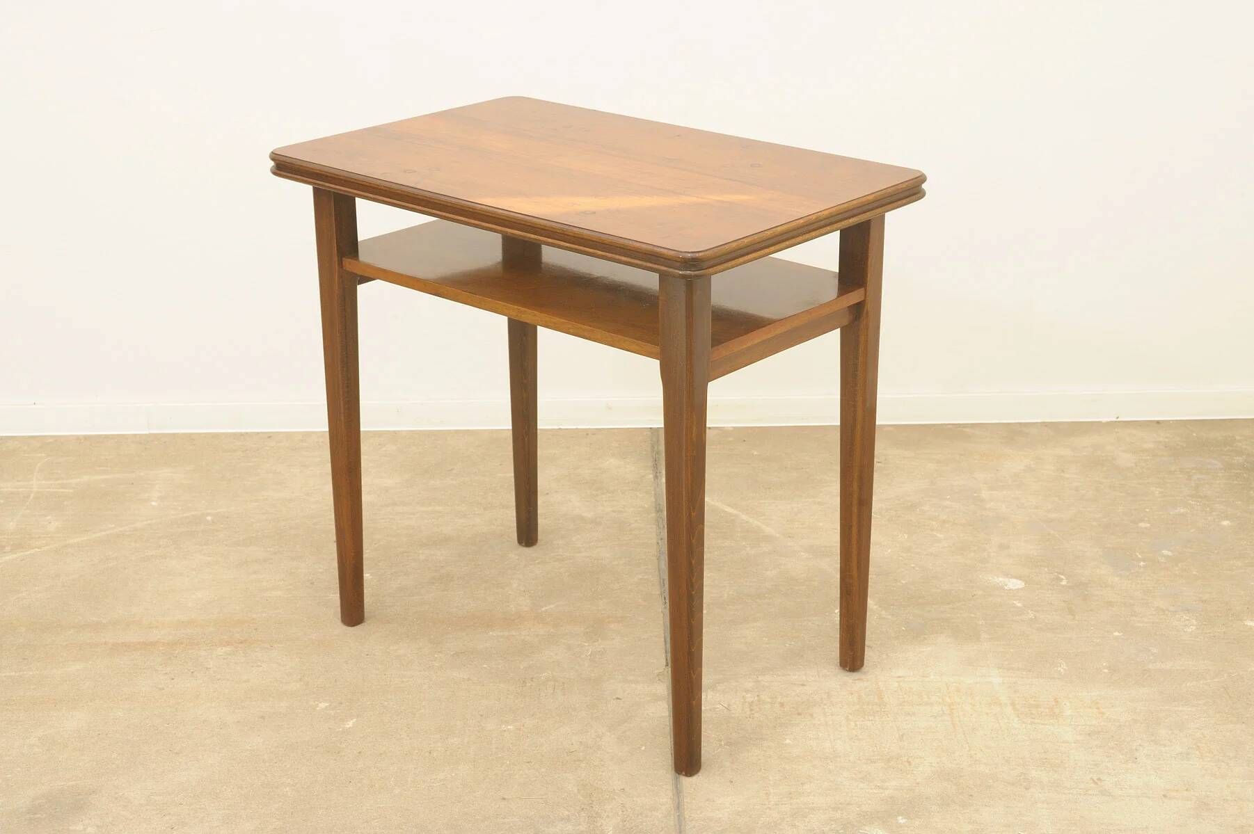 Mid-century walnut coffee table, wooden living room table, 1950s