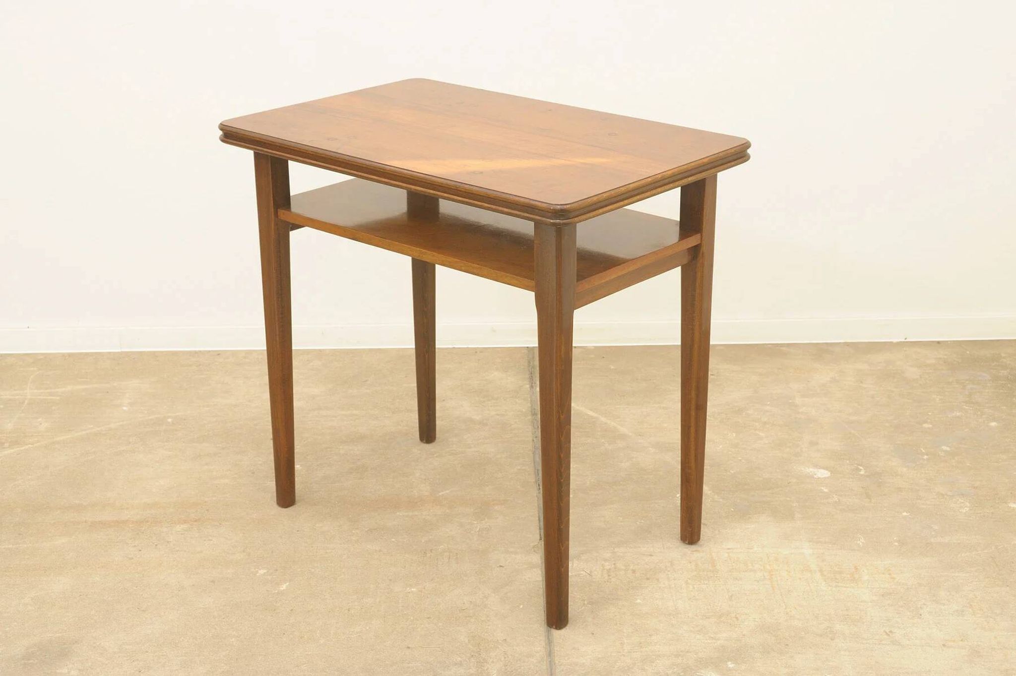 Mid-century walnut coffee table, wooden living room table, 1950s