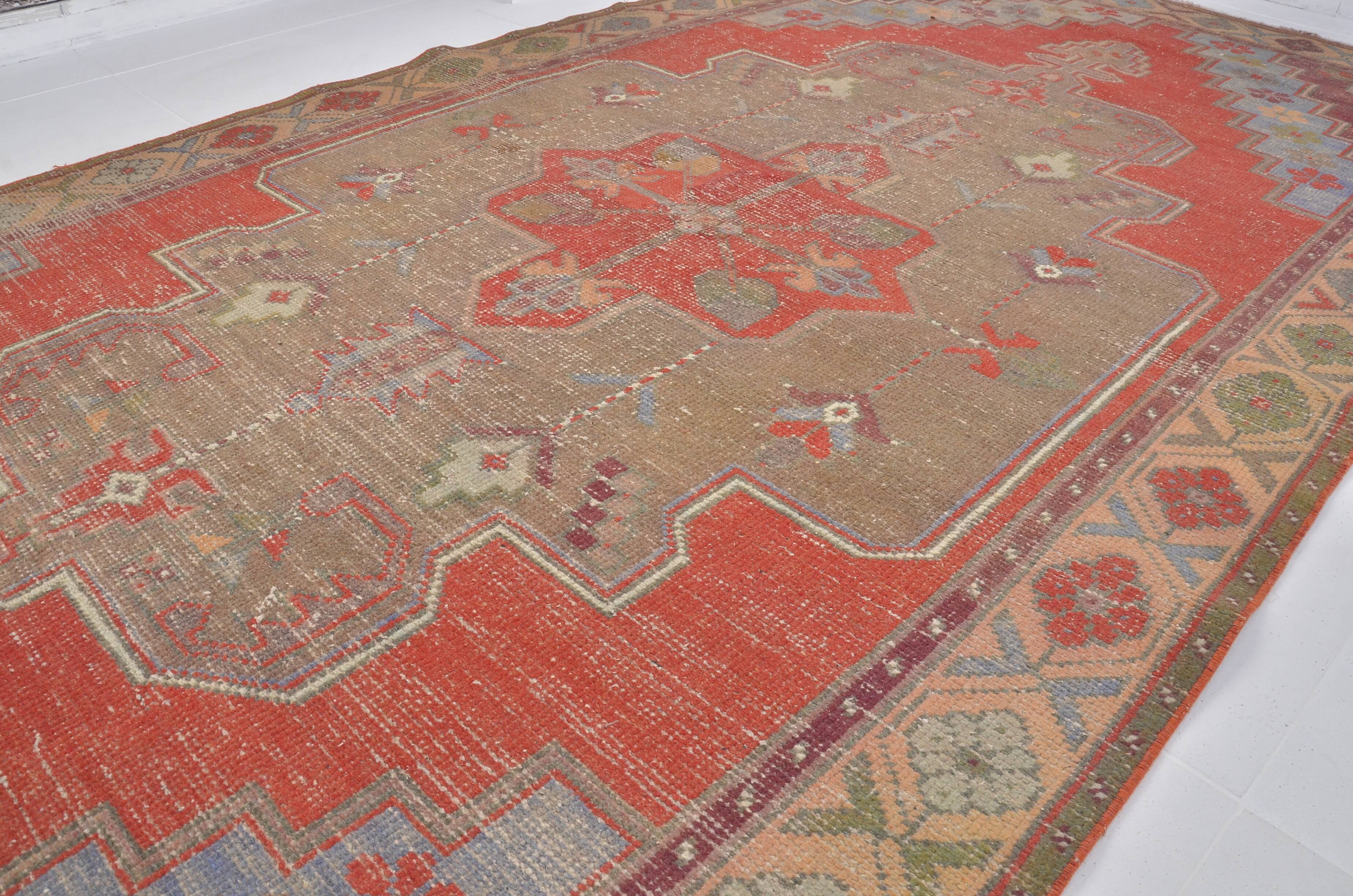 Red & Beige Turkish Handmade Rug sku 2406