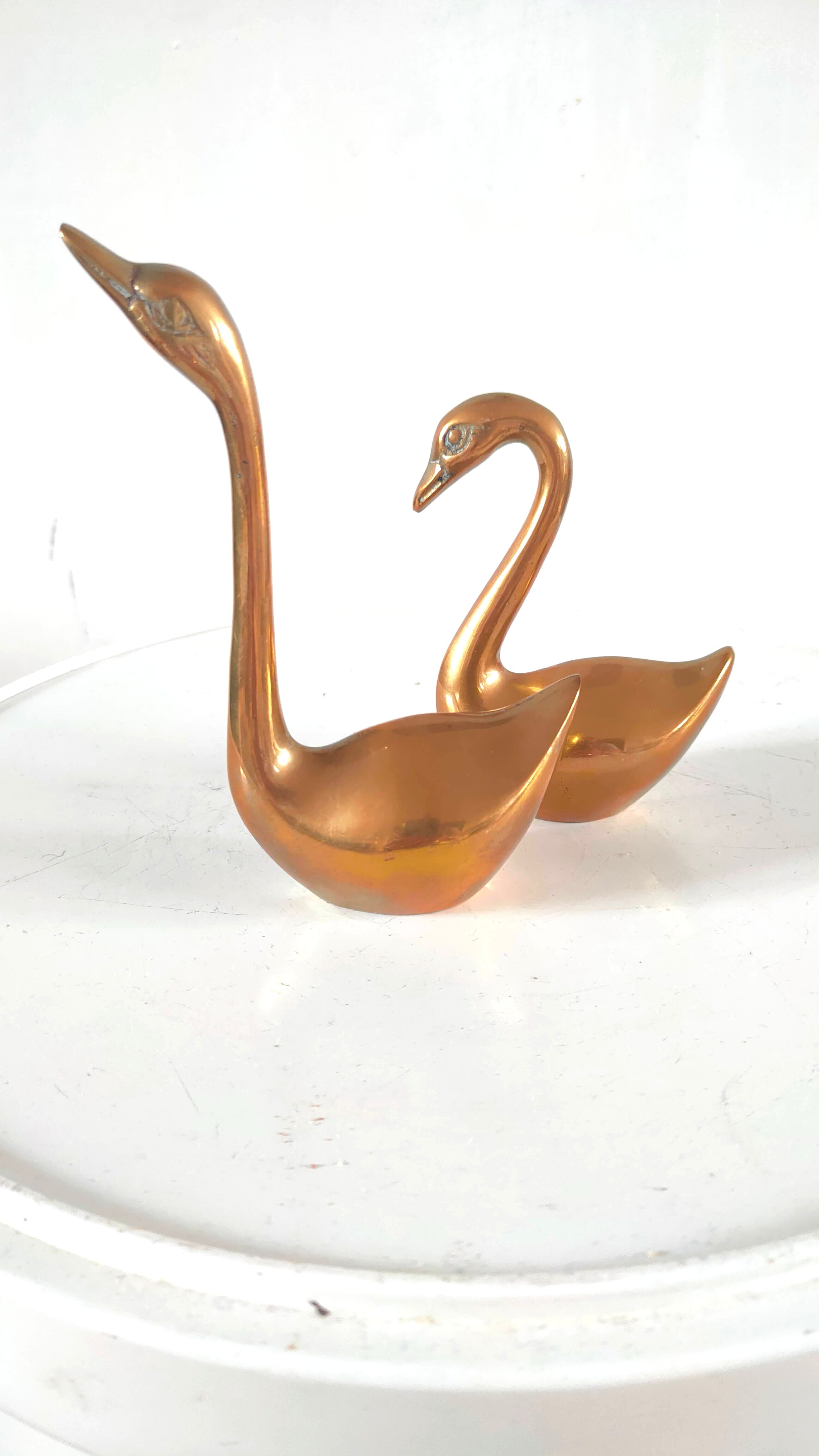 Pair of brass ducks design 70s