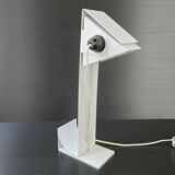 Vintage 1980s lamp in white lacquered metal