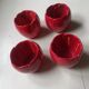 Set of 4 red tulip bowls by Villeroy & Boch.