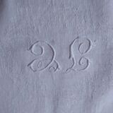 12 Ancient towel embroidered monogrammed JC floral red litter Napoleon III