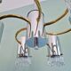Space Age chandelier in chrome metal and brass, 1970s
