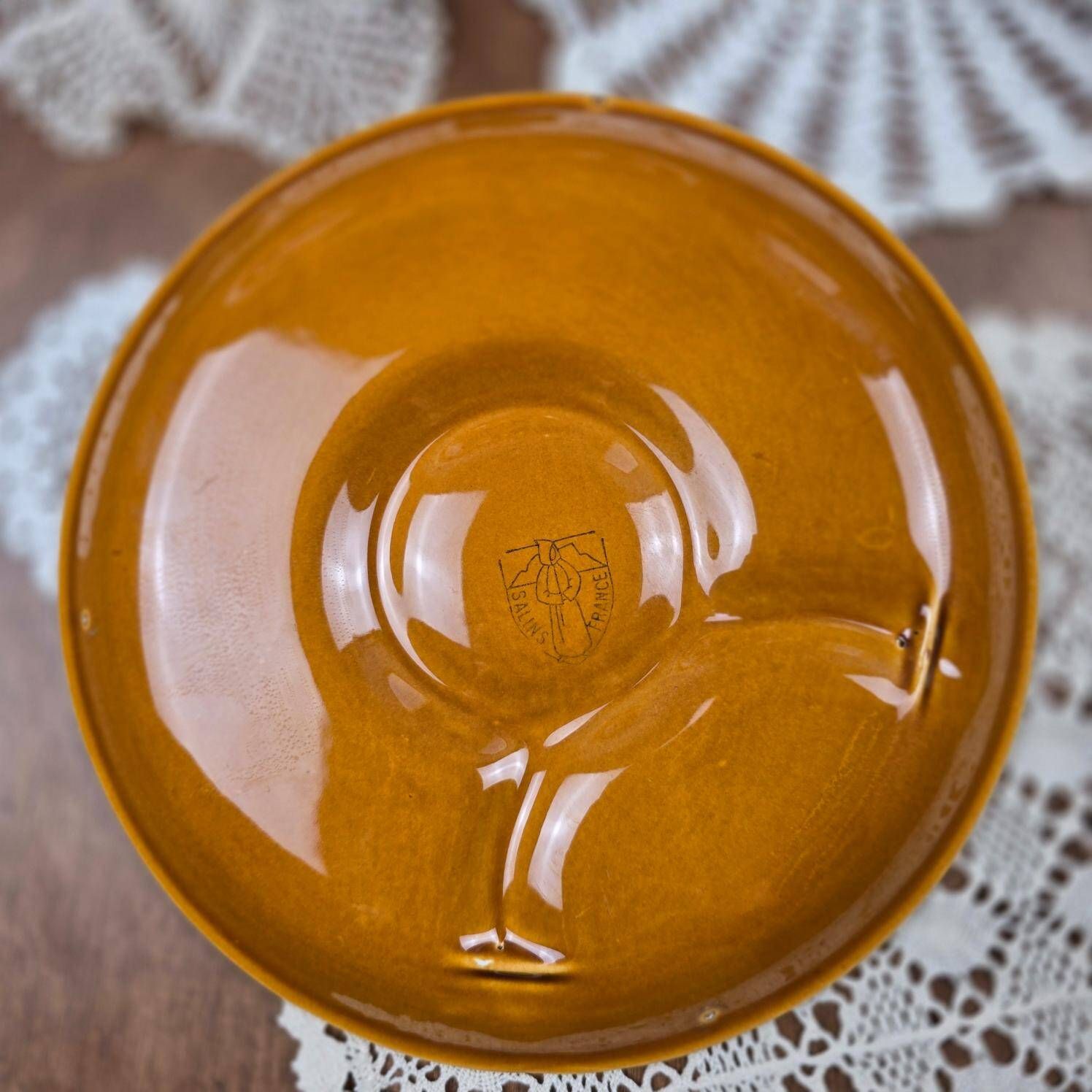 Artichoke service Salins France – 8 plates and serving dish barboti