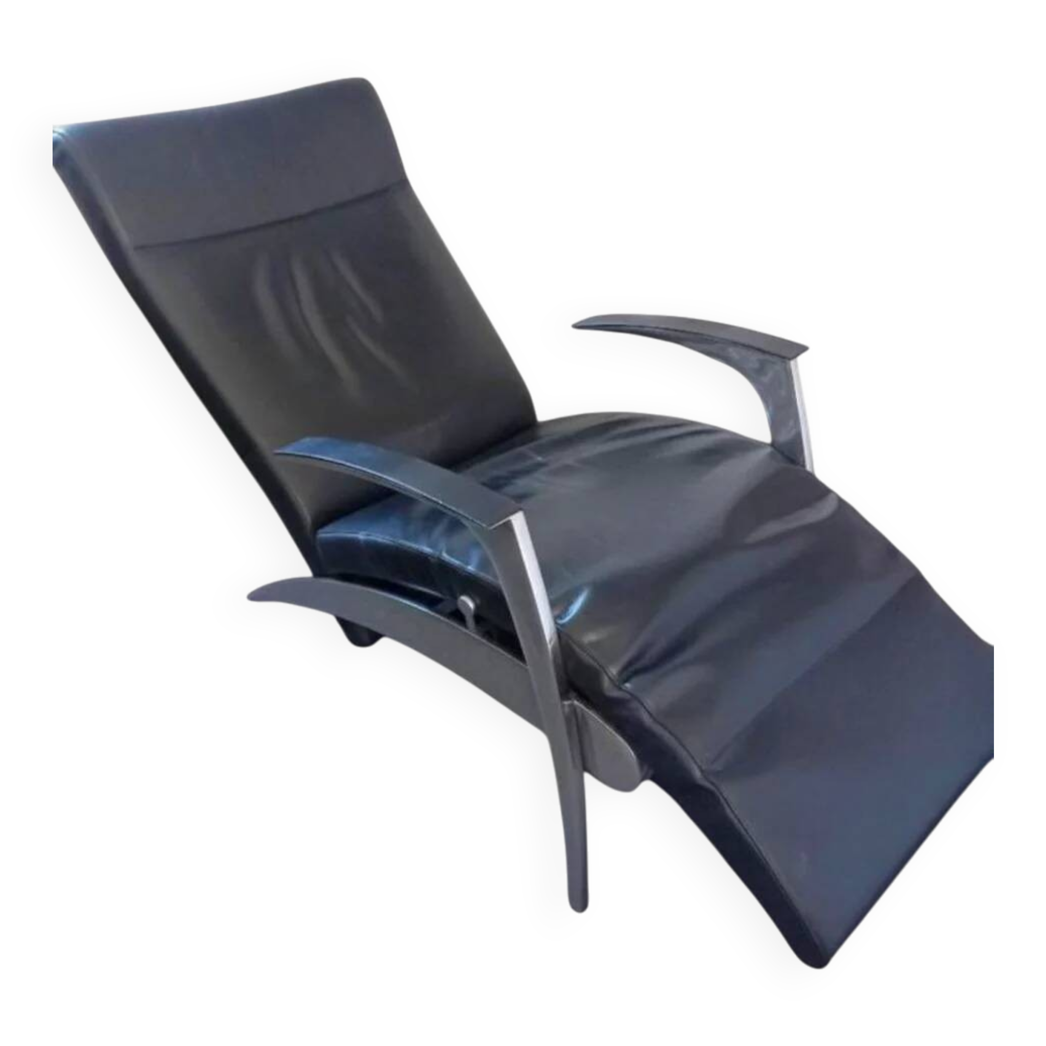David design armchair/lounger by Interprofil, black leather, good condition
