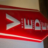 Advertising plate in enamelled sheet metal of the famous Belgian beer Vedett