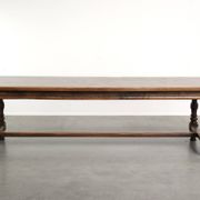 Large antique English oak farmhouse XXL dining table from the 19th century