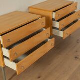 2 tables de chevet avec tiroirs, années 1960