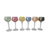 Box of 6 glasses with glass feet in colors of velles le chatel
