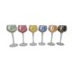 Box of 6 glasses with glass feet in colors of velles le chatel
