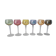 Box of 6 glasses with glass feet in colors of velles le chatel