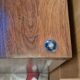 Vintage aluminium and wood bedside tables.