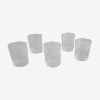 Lot de 5 verres gravés