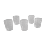 Lot de 5 verres gravés