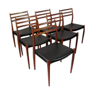 Ensemble de 6 chaises Moller en