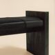 Maërl SEPIA bench, ebonized chestnut and black leather.
