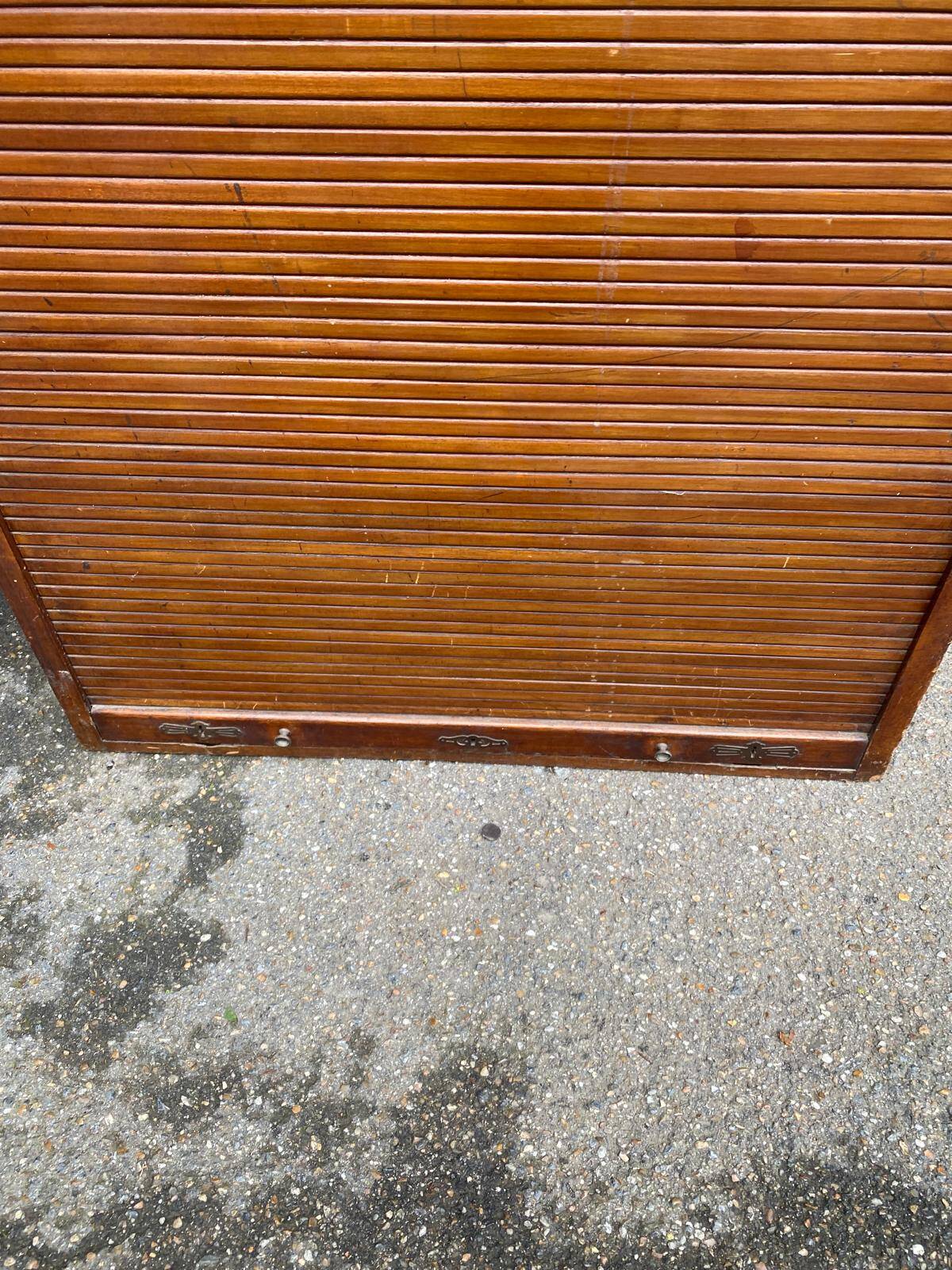 19th century oak notary's folder with curtain