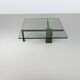 KW-1 glass and travertine coffee table by Hank Kwint for Metaform 1980s
