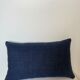 Navy blue linen cushion