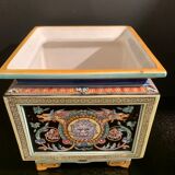 Sarreguemines, pot cache, gardener in earthenware XIXth