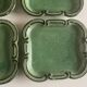 Set of 6 dessert plates in green varnished earth Vallauris 1950