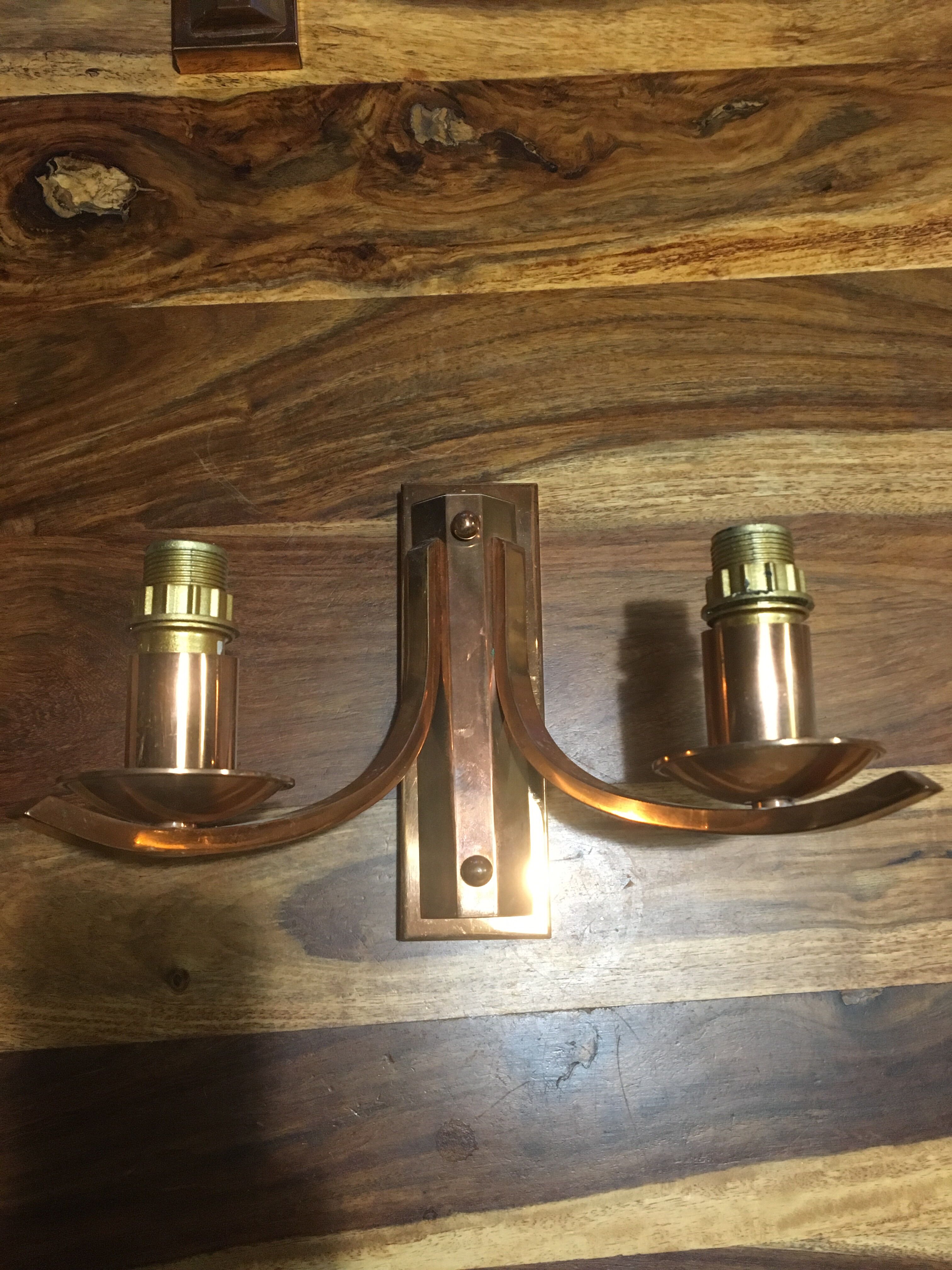 Pair of vintage copper appliques