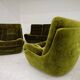 Pair of green velvet Atlantis armchairs by Jitona, ex Czechoslovakia 60s