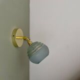 Vintage tuliepe wall light in blue and gold granite glass