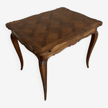 Louis XV Style Walnut Table With Parquet Top