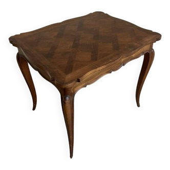 Louis XV Style Walnut Table With Parquet Top