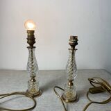 Crystal and bronze lamp bases