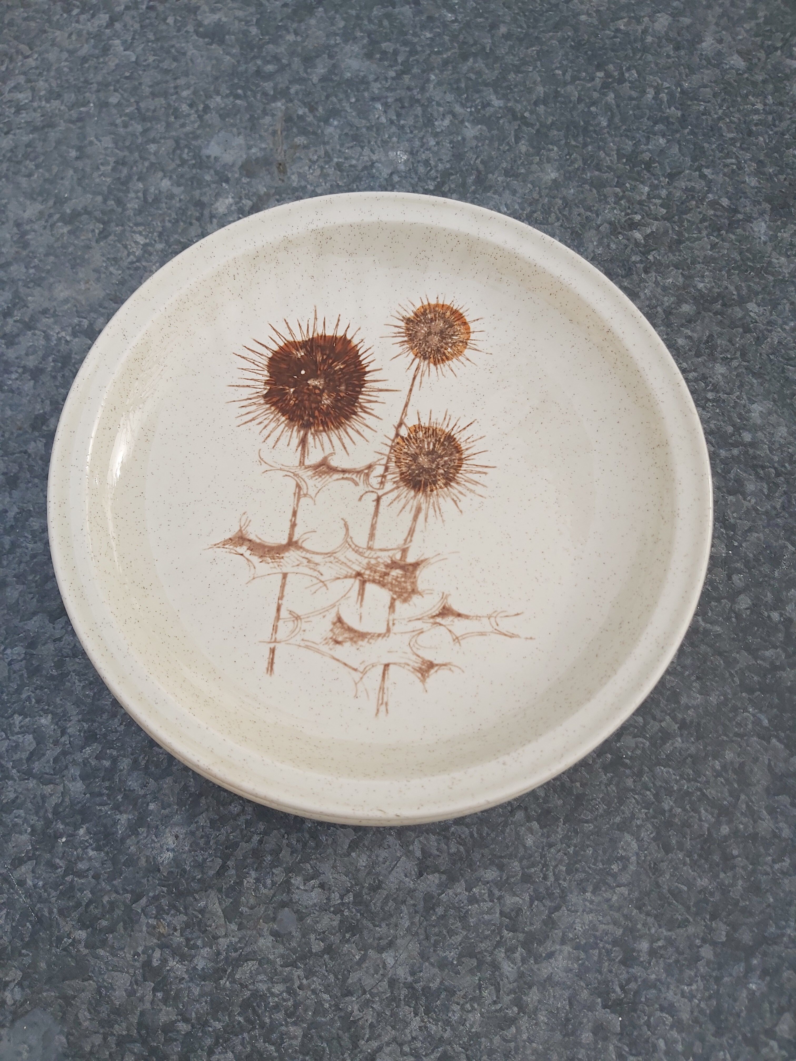 9 dessert plates Sarreguemines decor chardons