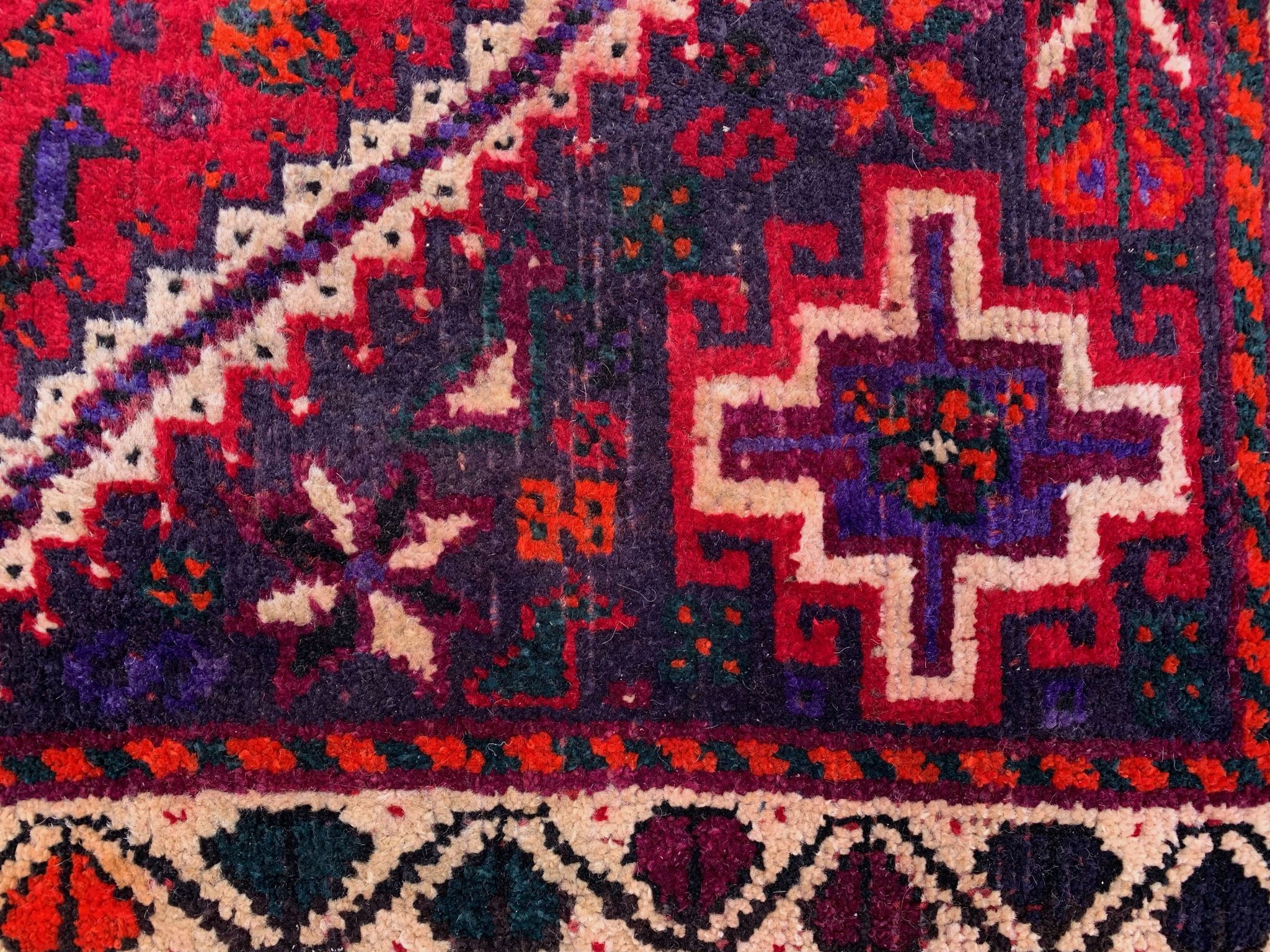 Vintage tribal rug 160x117 cm wool oriental handmade rug red, medium