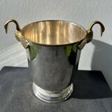 Champagne bucket with swans, in silver and gold metal, attributed to Christofle, 1940/1950